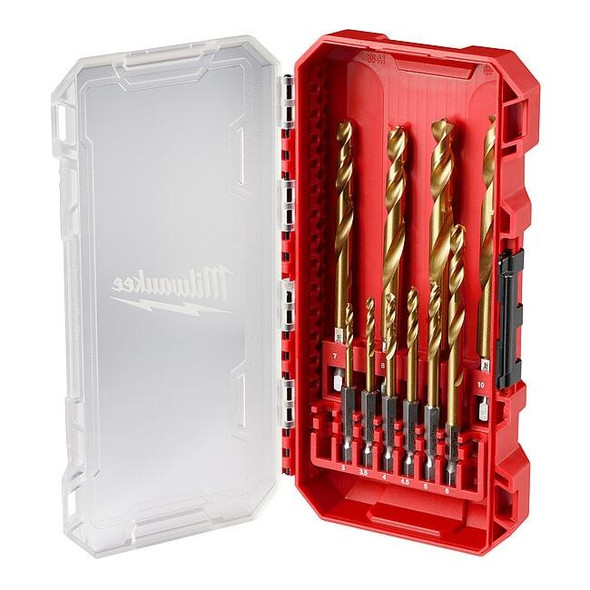 10 pc. SHOCKWAVE Impact Duty RED HELIX Titanium Metric Drill Bit Set