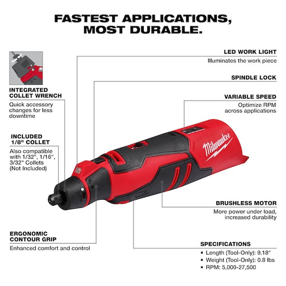 Milwaukee Tool M12 BRUSHLESS ROTARY TOOL 2525-20