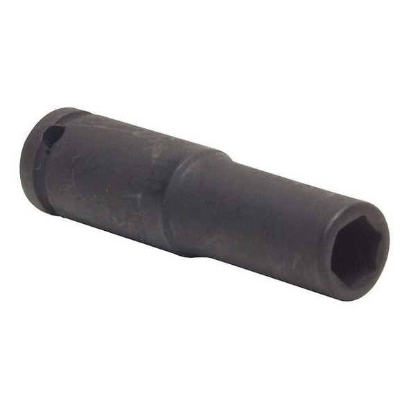 1/4 in Drive Impact Socket 11/32 in Size 6 pt Deep Depth, Black Oxide