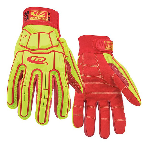 Ringers Gloves Cut Resistant Glove,Yellow/Red,M,PR 168-09