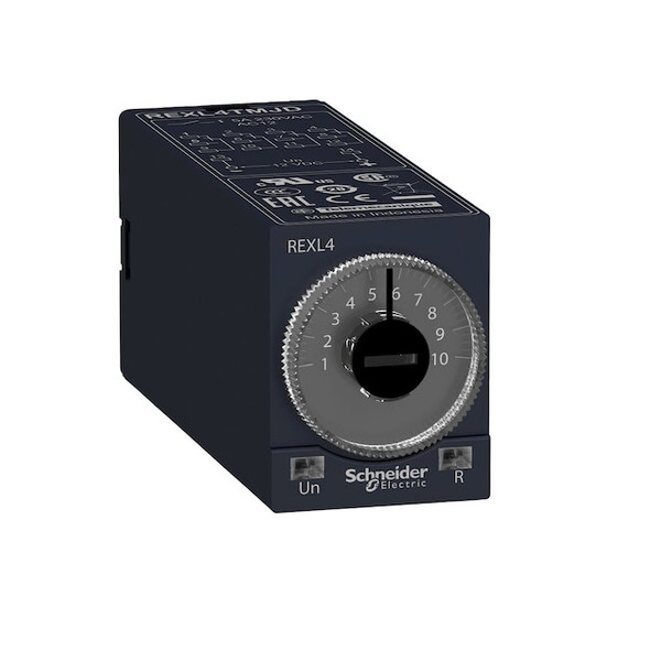 Schneider Electric Timer,250VAC 3A,Rexl +options REXL4TMF7