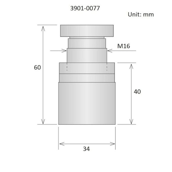 Hhip Jack Screw Standoff, M16 Thrd Sz, Steel 3901-0077
