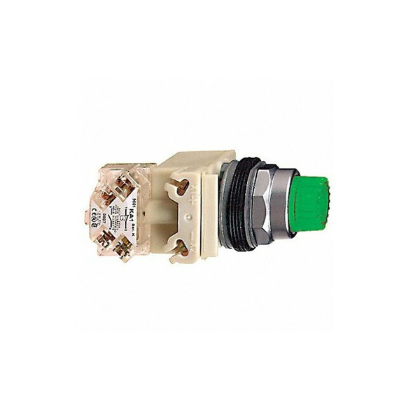 Schneider Electric Illuminated Push Button, 30 mm, SPDT, Green 9001K2L1GH13