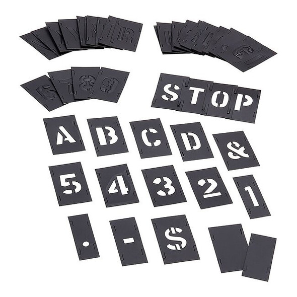 C.H. Hanson Stencil Set, Combination Set, Gothic Font, PVC, 46 Pieces 10191