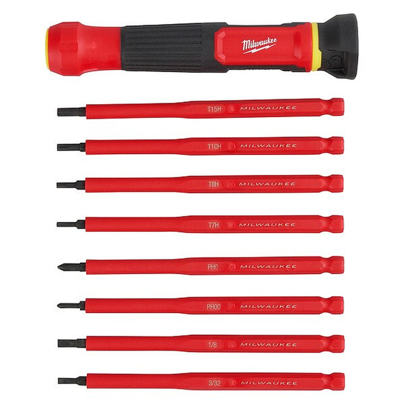 Milwaukee Tool Multi-Bit Screwdriver,6 3/4 in L,8 pcs 48-22-2217