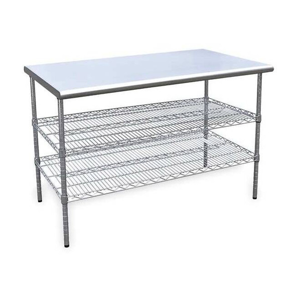 Manufacturer Varies WorkTable,Silver,SS,60inD,30inW 4UEL8