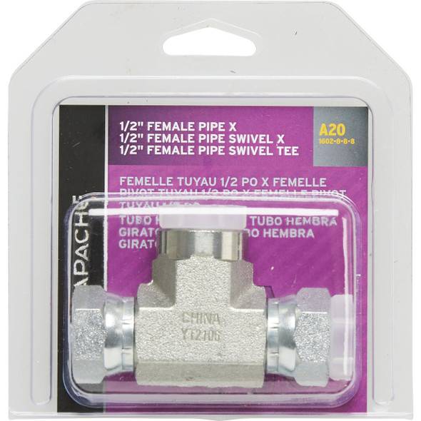 Apache 1/2 In. Female Pipe x 1/2 In. Female Pipe Swivel Hydraulic Hose Adapter Apache 1/2 In. Female Pipe x 1/2 In. Female Pipe Swivel Hydraulic Hose Adapter