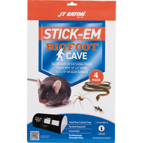 JT Eaton Stick-Em Bigfoot Cave XL Glue Trap (4-Pack)