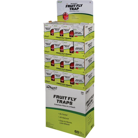 Rescue Fruit Fly Trap & Refill Display FFTR-FD48