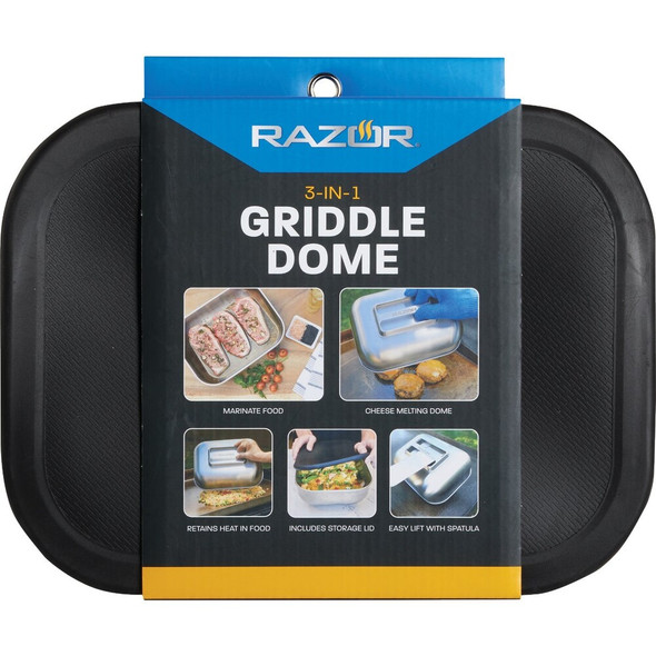 Mr. Bar-B-Q Razor 11.496 In. W. x 3.9 In. L. 3-In-1 Griddle Dome Pack of 2 08808RZ 850551