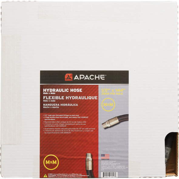 Apache 1/2 In. x 144 In. Male to Male Hydraulic Hose Apache 1/2 In. x 144 In. Male to Male Hydraulic Hose