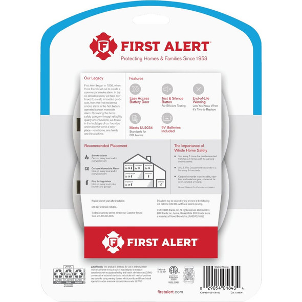 First Alert 2pk Battery Co Alarm 1039741 842075