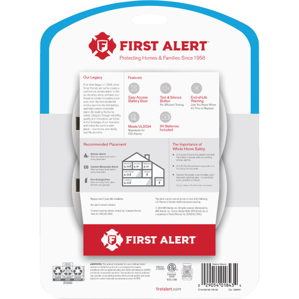 First Alert CO400 Battery Operated 9V Electrochemical Carbon Monoxide Alarm (2-Pack) First Alert CO400 Battery Operated 9V Electrochemical Carbon Monoxide Alarm (2-Pack)