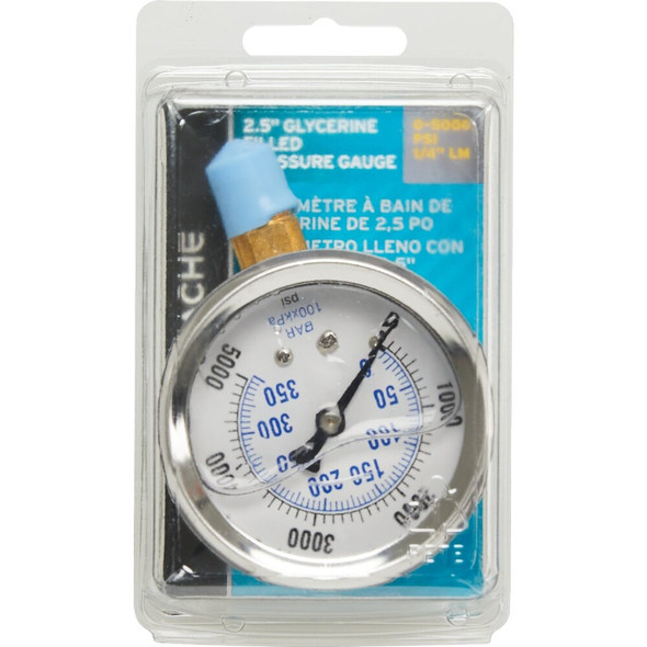 Apache 2.5 In. 5000 PSI Glycerine Filled Pressure Gauge 99019120 766852