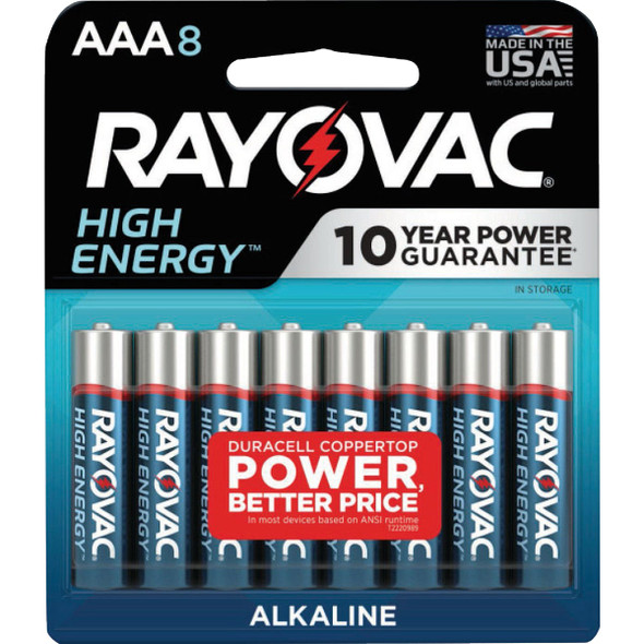 Rayovac High Energy AAA Alkaline Battery (8-Pack) 824-8T1