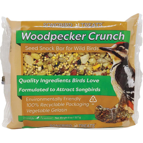 Wildlife Sciences Songbird Treats 8 oz. Woodpecker Crunch Seed Snack Bar 911