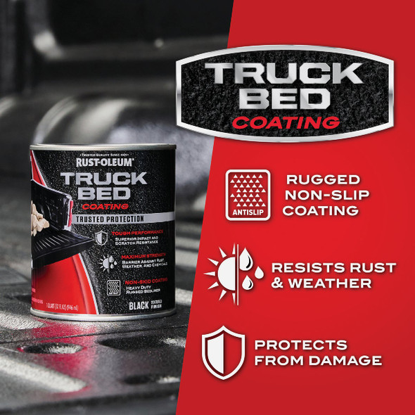 Rust-Oleum Automotive Truck Bed Coating, Quart, Black 342668 782037