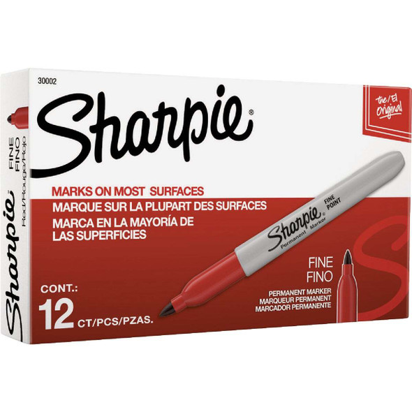 Sharpie Red Fine Point Permanent Marker (12-Pack) 30002B