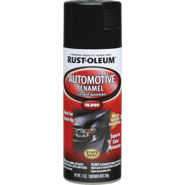 Rust-Oleum Stops Rust Automotive Enamel Spray Paint, 12 Oz., Gloss Black