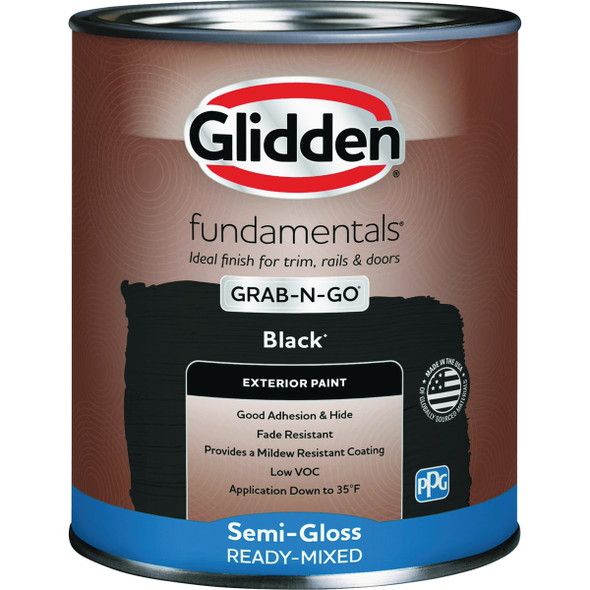Glidden Fundamentals Exterior Grab-N-Go Black Semi Gloss Quart GLFEXT30BL/04