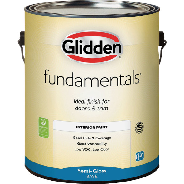 Glidden Fundamentals Semi-Gloss Interior Paint, Ultra-Deep Base, 1 Gal.