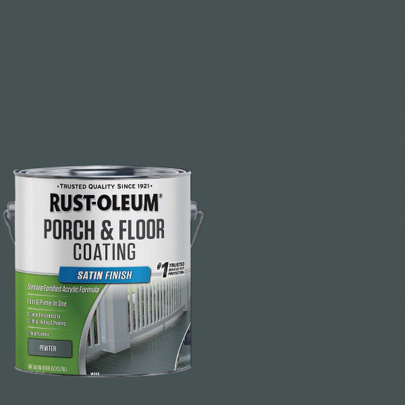 Rust-Oleum 1 Gal. Low VOC Porch and Floor Coating, Satin Pewter 320418