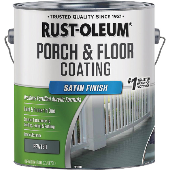 Rust-Oleum 1 Gal. Low VOC Porch and Floor Coating, Satin Pewter