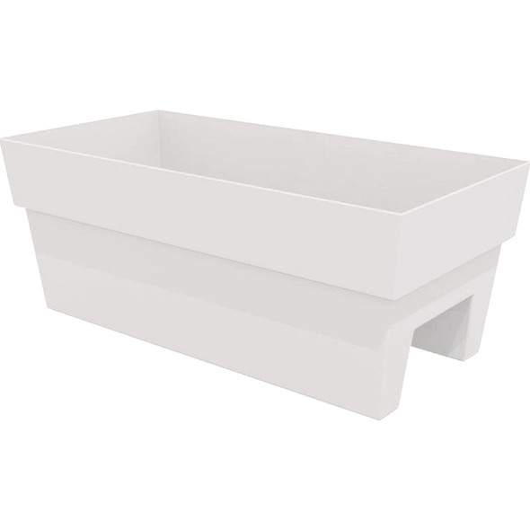 Bloem Finley 24 In. W. Recycled Ocean Plastic Casper White Rail Planter FDR2409