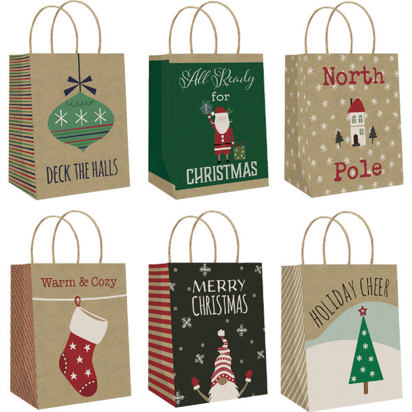Paper Images Medium Kraft Paper Assorted Gift Bag CKGBA2-17 Pack of 72
