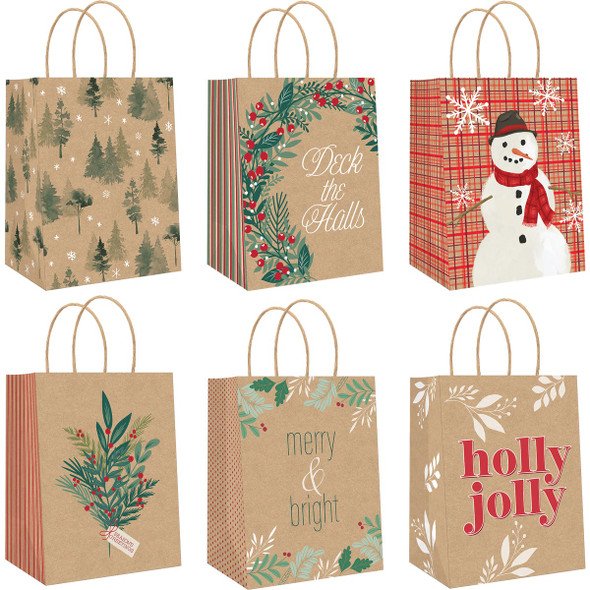 Paper Images Medium Kraft Paper Assorted Gift Bag CKGBA2-18 Pack of 72