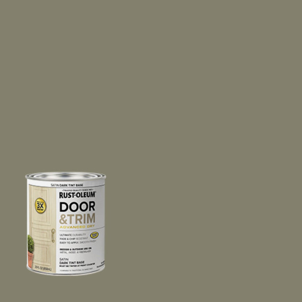 Rust-Oleum Stops Rust 1 Qt. Satin Dark Tint Base Door and Trim Paint 369390