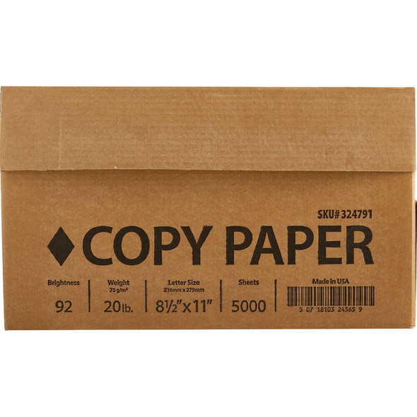 Staples 8.5 In. x 11 In. 20 Lb. White Copier Paper, 5000 Sheets 324791 822786