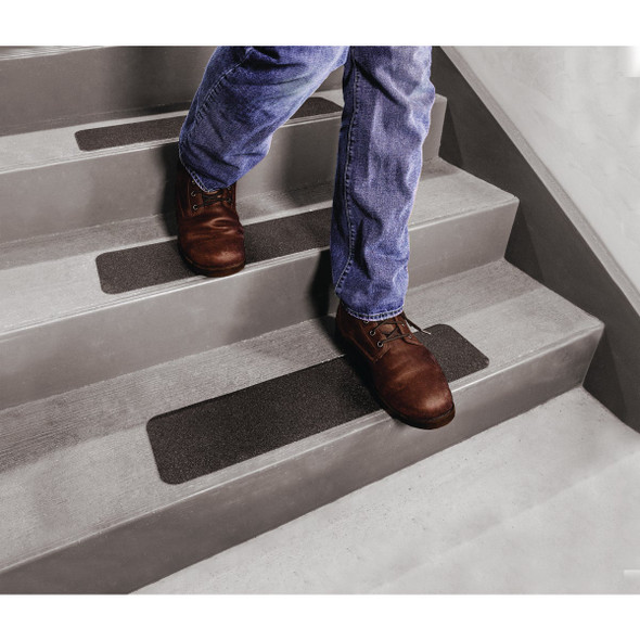Handi Treads Stop The Slip 6 In. W. x 24 In. L. Black Non-Slip Grit Treads (4-Pack) Handi Treads Stop The Slip 6 In. W. x 24 In. L. Black Non-Slip Grit Treads (4-Pack)