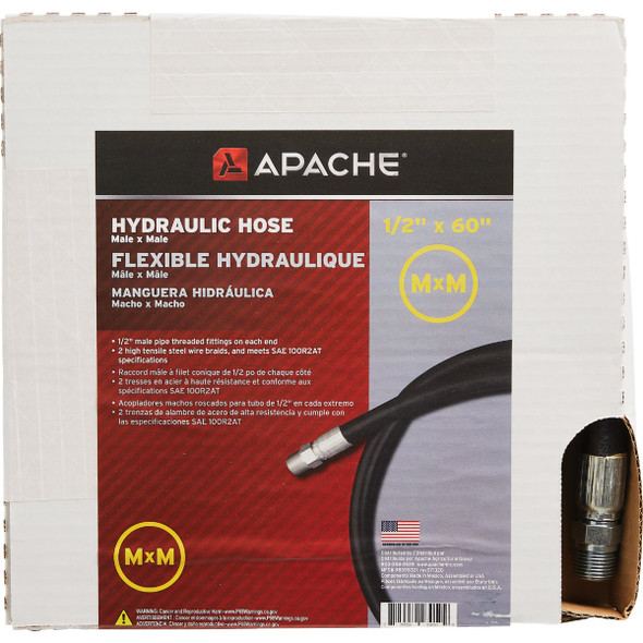 Apache 1-2 In. x 60 In. Male to Male Hydraulic Hose 98398321 739288
