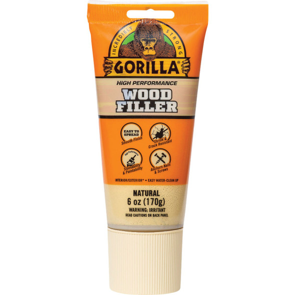 Gorilla 6 Oz. Natural Wood Filler Tube 107072