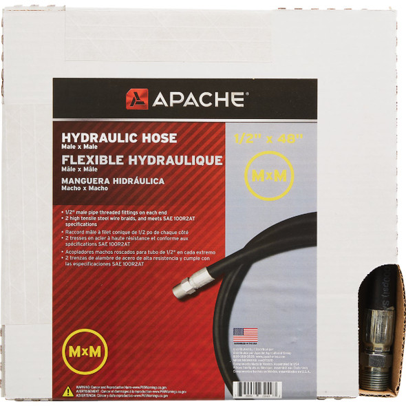 Apache 1-2 In. x 48 In. Male to Male Hydraulic Hose 98398318 738400