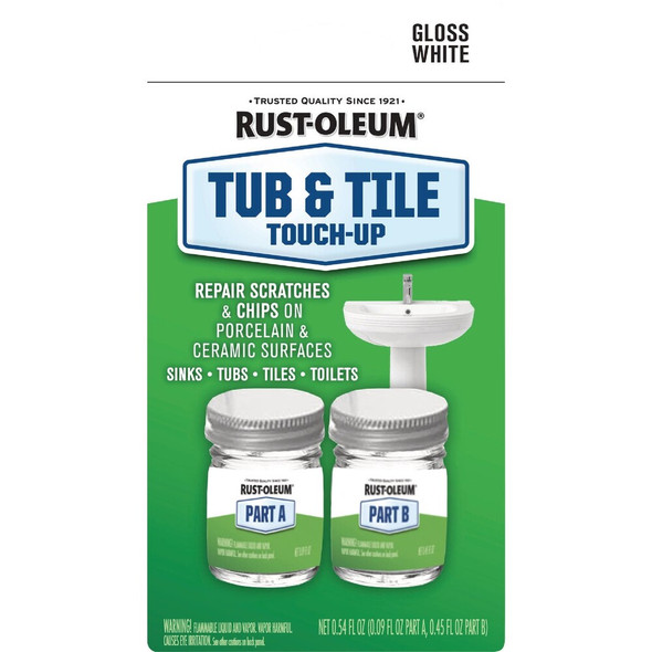 Rust-Oleum 0.45 Oz. Tub & Tile Touch-Up Gloss White Touch-Up Kit 244166 792592