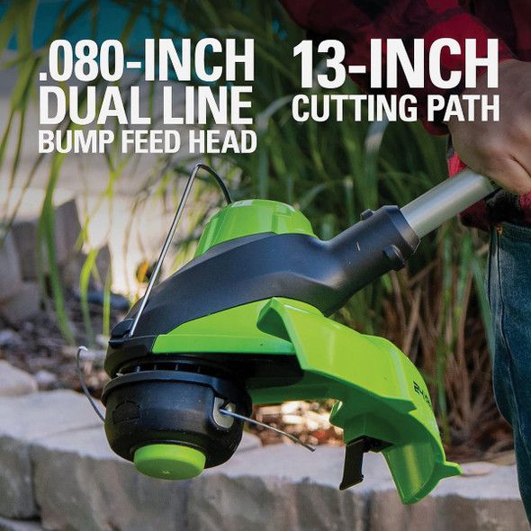 Greenworks 24V 13 In. String Trimmer with 4.0 Ah Battery & Charger 2131602 737958