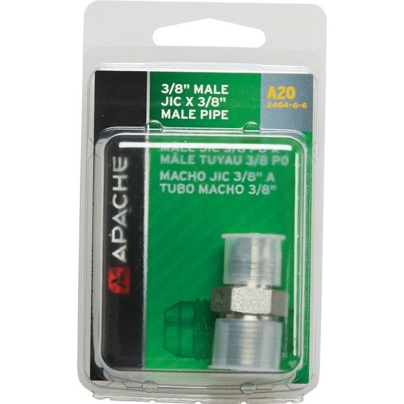 Apache 3-8 In. Male JIC x 3-8 In. Male Pipe Hydraulic Hose Adapter 39006425 737926