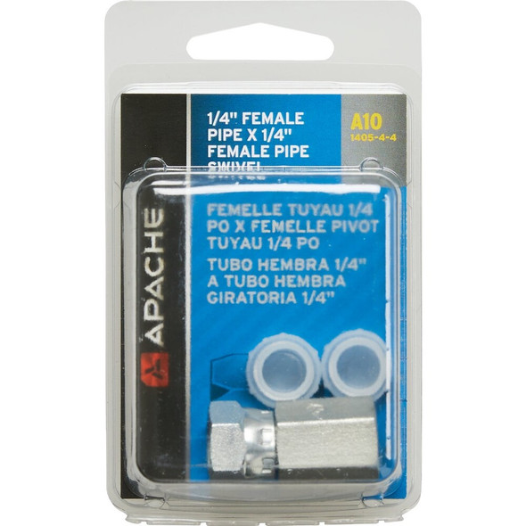 Apache 1-4 In. Female Pipe x 1-4 In. Female Pipe Swivel Hydraulic Hose Adapter 39004625 722766