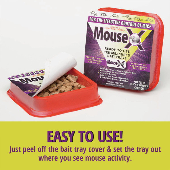 MouseX Non-Toxic Ready-to-Use Bait Trays for Mice and Rats (2-Pack) 620107 755497