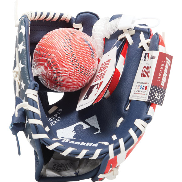 Franklin MLB RTP 9.5 In. T-Ball Right-Handed Thrower Glove with Ball Franklin MLB RTP 9.5 In. T-Ball Right-Handed Thrower Glove with Ball