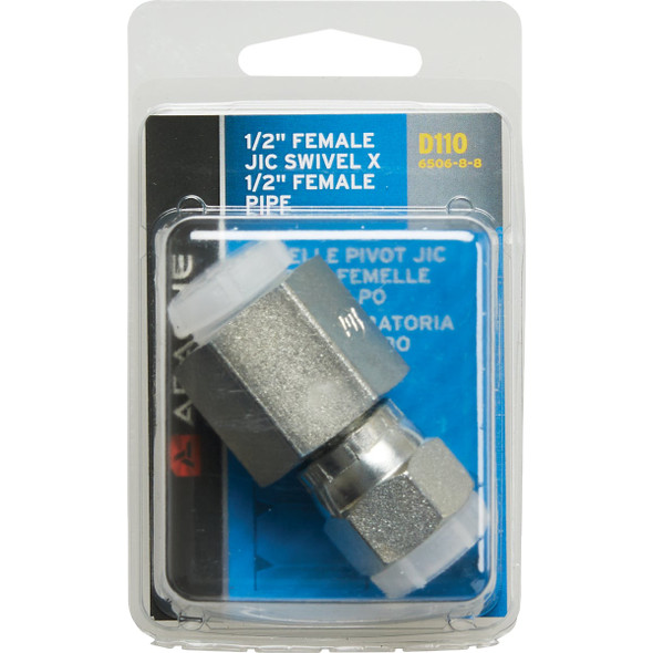 Apache 1/2 In. Female JIC x 1/2 In. Female Pipe Hydraulic Hose Adapter Apache 1/2 In. Female JIC x 1/2 In. Female Pipe Hydraulic Hose Adapter