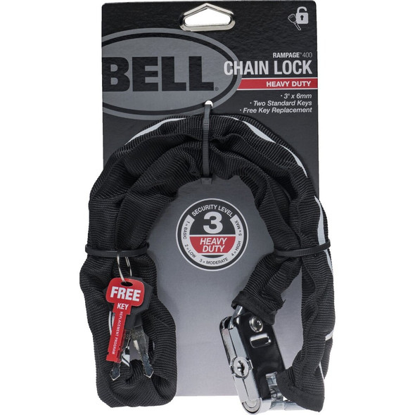 Bell Sports Rampage 400 HD 3 Ft. L. Keyed Bicycle Chain Lock 7153909 731705