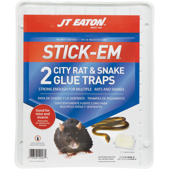 JT Eaton Stick-Em City Rat & Snake Glue Trap (2-Pack)