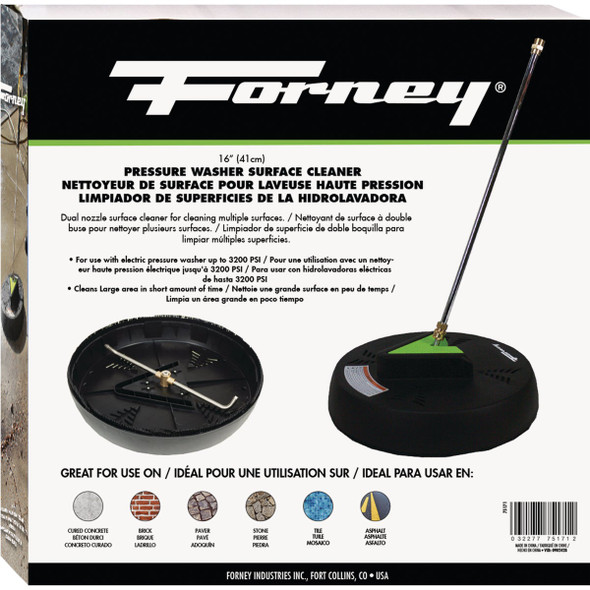 Forney 16 In. Pressure Washer Surface Cleaner for Electric Pressure Washer 75171