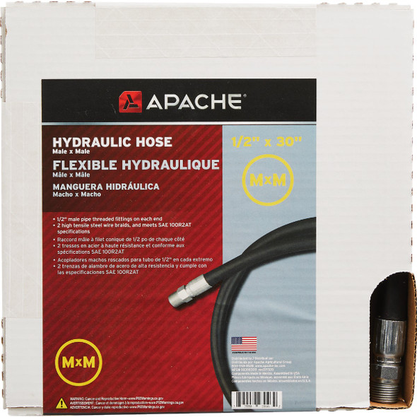 Apache 1-2 In. x 30 In. Male to Male Hydraulic Hose 98398309 734725