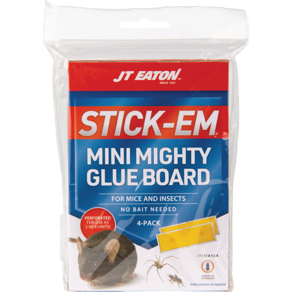 JT Eaton Stick-Em Mini Mighty Glue Board Mouse & Insect Trap (4-Pack)