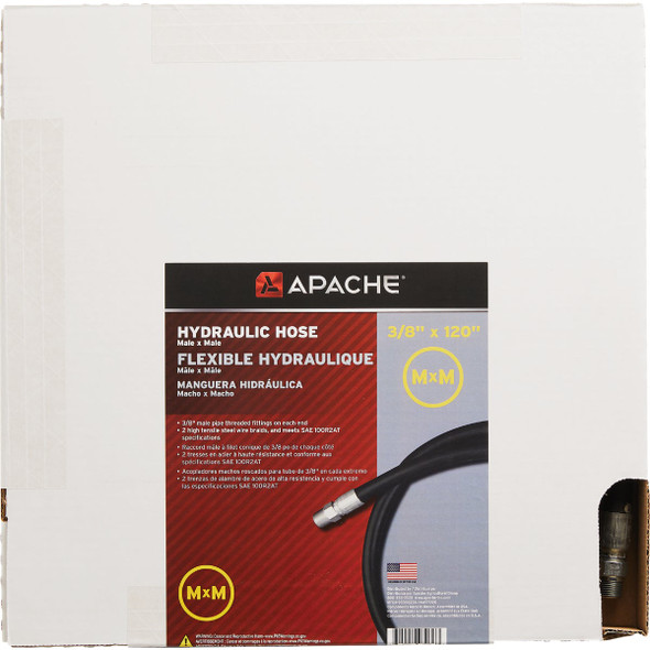 Apache 3/8 In. x 120 In. Male to Male Hydraulic Hose Apache 3/8 In. x 120 In. Male to Male Hydraulic Hose