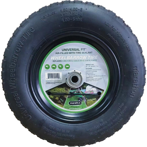 Marathon Universal Fit Wheelbarrow Tire with Flat Free Tire Sealant 20265-S Marathon Universal Fit Wheelbarrow Tire with Flat Free Tire Sealant 20265-S